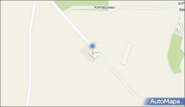 Komaszewo, Komaszewo, 9, mapa Komaszewo