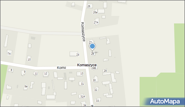 Komaszyce, Komaszyce, 28, mapa Komaszyce