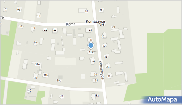 Komaszyce, Komaszyce, 31A, mapa Komaszyce