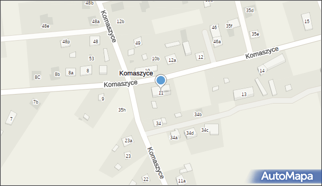 Komaszyce, Komaszyce, 11, mapa Komaszyce