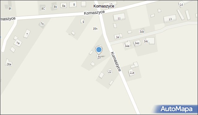 Komaszyce, Komaszyce, 23, mapa Komaszyce