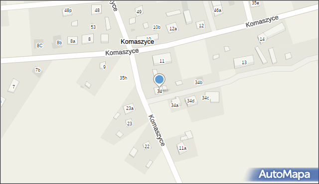 Komaszyce, Komaszyce, 34, mapa Komaszyce