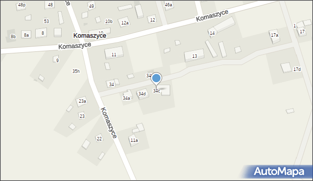 Komaszyce, Komaszyce, 34c, mapa Komaszyce