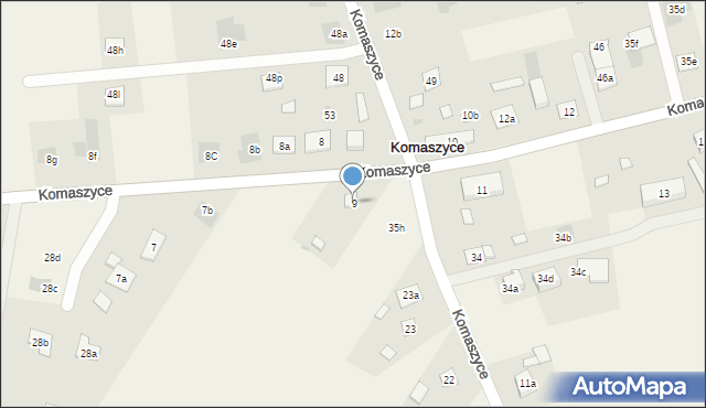 Komaszyce, Komaszyce, 9, mapa Komaszyce