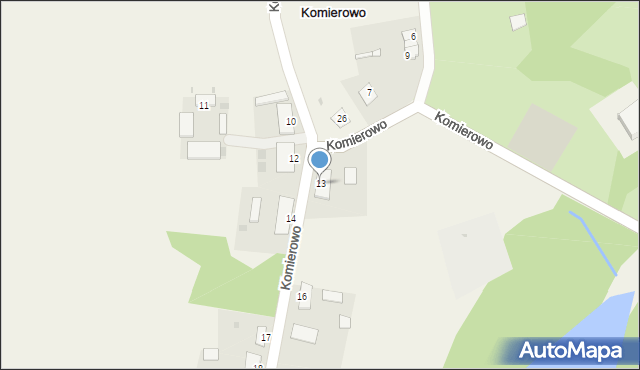 Komierowo, Komierowo, 13, mapa Komierowo