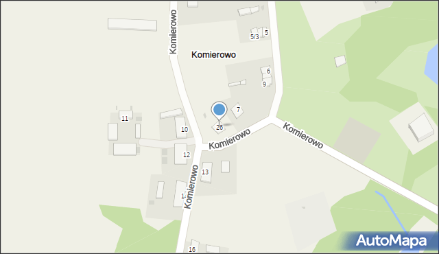 Komierowo, Komierowo, 26, mapa Komierowo