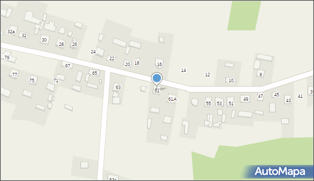 Komórki, Komórki, 61, mapa Komórki