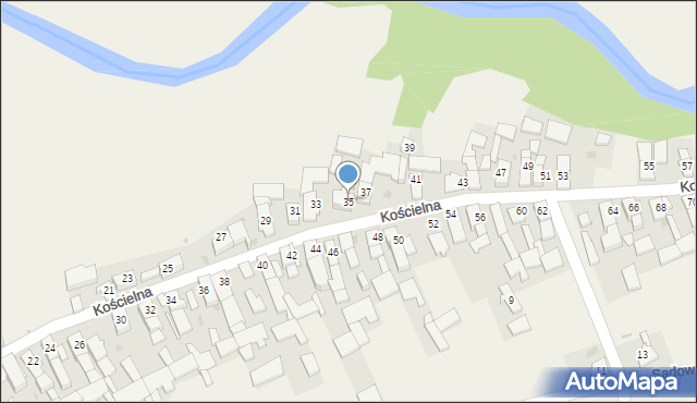 Komorniki, Kościelna, 35, mapa Komorniki