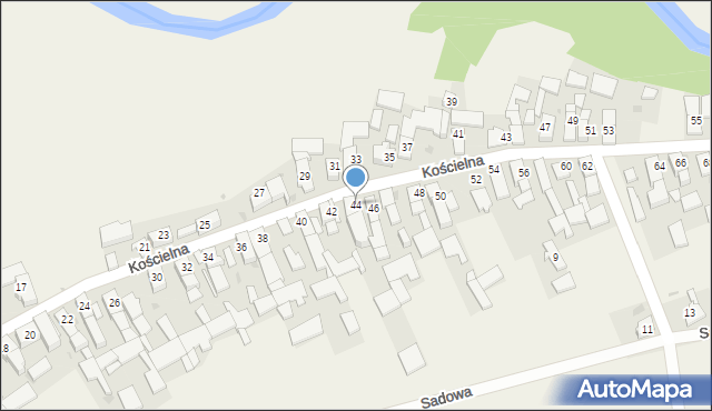 Komorniki, Kościelna, 44, mapa Komorniki