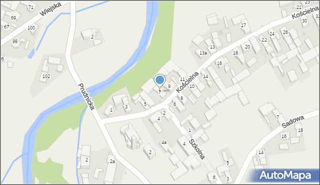 Komorniki, Kościelna, 7, mapa Komorniki