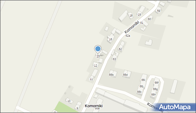 Komorniki, Komorniki, 13, mapa Komorniki