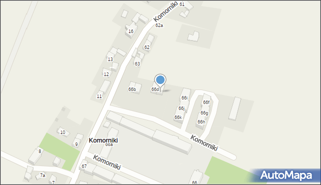 Komorniki, Komorniki, 66e, mapa Komorniki