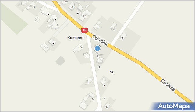 Komorno, Kolejowa, 1, mapa Komorno