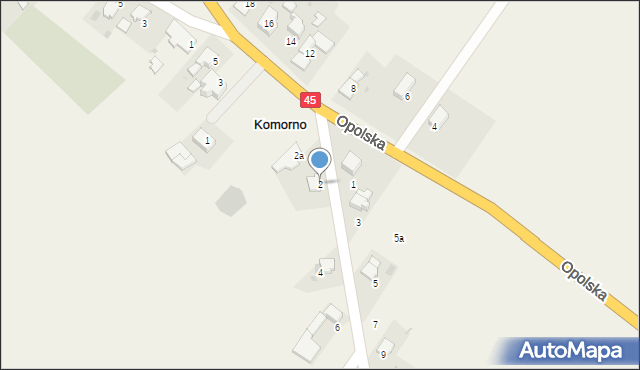 Komorno, Kolejowa, 2, mapa Komorno