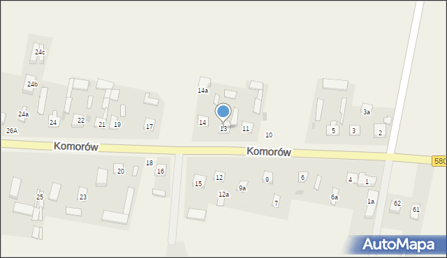 Komorów, Komorów, 13, mapa Komorów