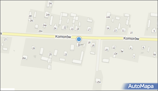 Komorów, Komorów, 20, mapa Komorów