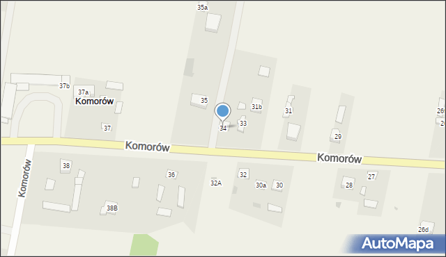 Komorów, Komorów, 34, mapa Komorów