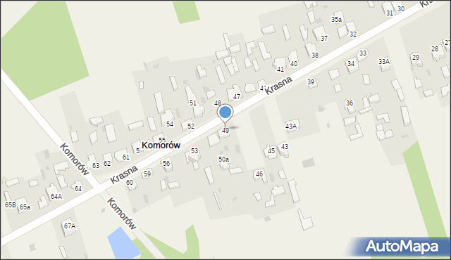 Komorów, Komorów, 49, mapa Komorów