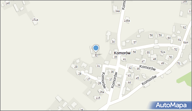 Komorów, Komorów, 32, mapa Komorów