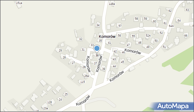 Komorów, Komorów, 36, mapa Komorów