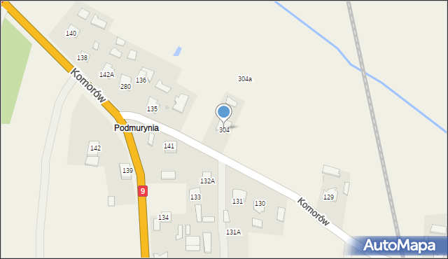 Komorów, Komorów, 304, mapa Komorów