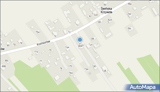 Komorów, Komorów, 80A, mapa Komorów