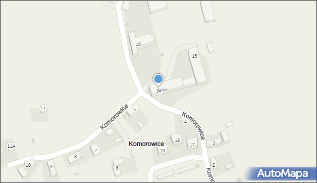 Komorowice, Komorowice, 14, mapa Komorowice