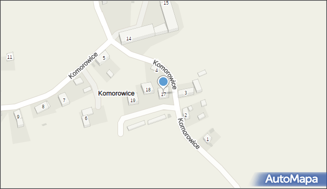 Komorowice, Komorowice, 17, mapa Komorowice