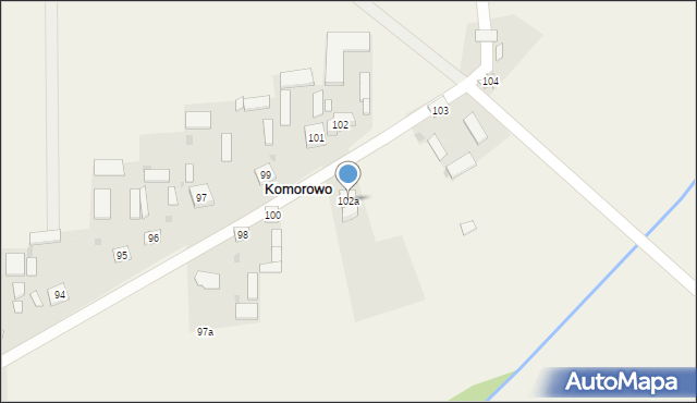 Komorowo, Komorowo, 102a, mapa Komorowo