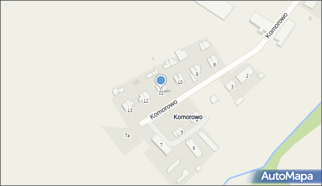 Komorowo, Komorowo, 11, mapa Komorowo