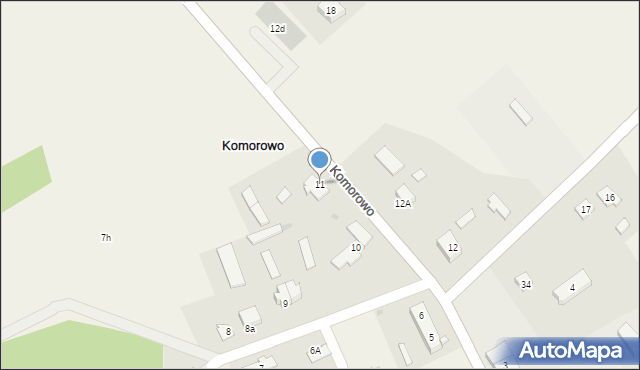 Komorowo, Komorowo, 11, mapa Komorowo