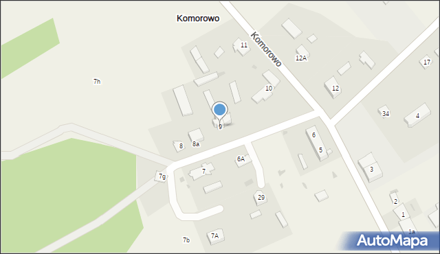 Komorowo, Komorowo, 9, mapa Komorowo