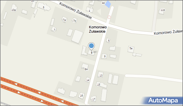 Komorowo Żuławskie, Komorowo Żuławskie, 8, mapa Komorowo Żuławskie