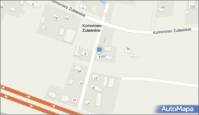 Komorowo Żuławskie, Komorowo Żuławskie, 9, mapa Komorowo Żuławskie