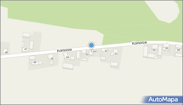 Komorze, Komorze, 43A, mapa Komorze