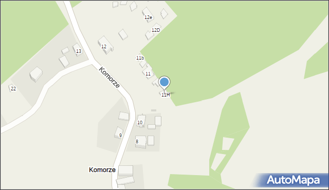 Komorze, Komorze, 11H, mapa Komorze