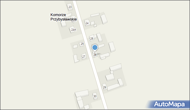 Komorze Przybysławskie, Komorze Przybysławskie, 28, mapa Komorze Przybysławskie