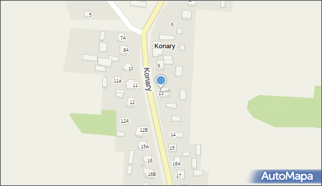 Konary, Konary, 13, mapa Konary