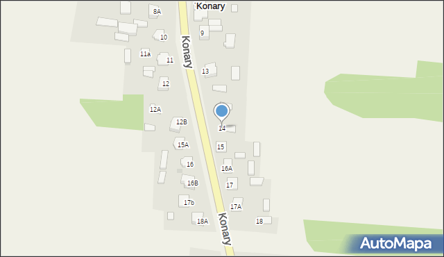 Konary, Konary, 14, mapa Konary