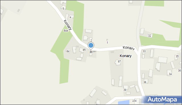 Konary, Konary, 86, mapa Konary