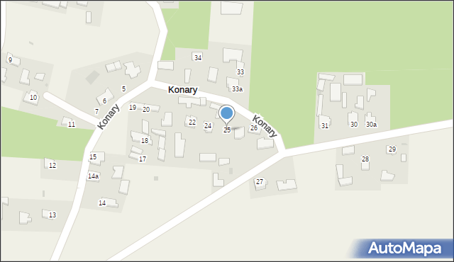 Konary, Konary, 25, mapa Konary