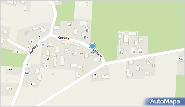 Konary, Konary, 26, mapa Konary