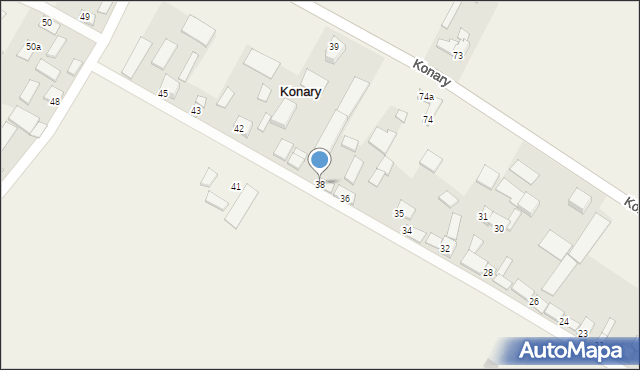 Konary, Konary, 38, mapa Konary