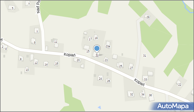 Konary, Kopań, 21, mapa Konary