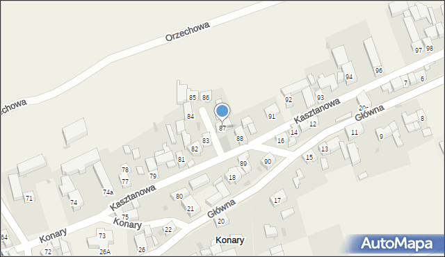 Konary, Konary, 87, mapa Konary