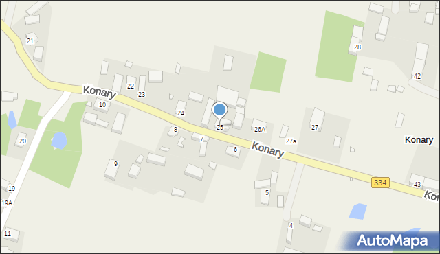 Konary, Konary, 25, mapa Konary