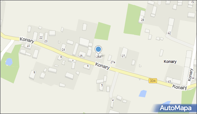 Konary, Konary, 26A, mapa Konary