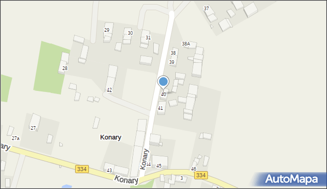 Konary, Konary, 40, mapa Konary