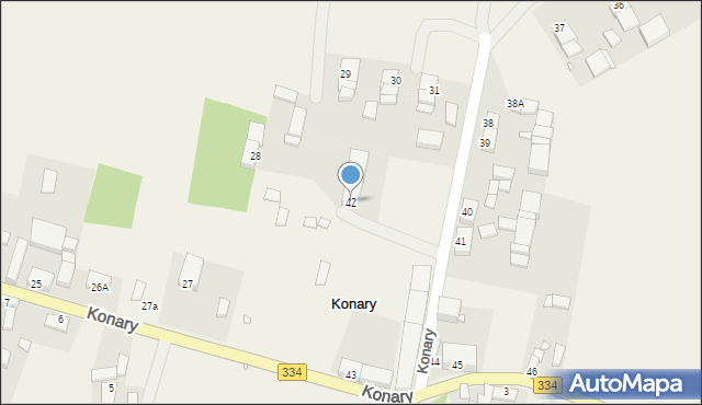 Konary, Konary, 42, mapa Konary