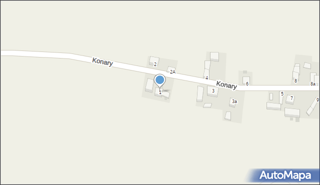 Konary, Konary, 1, mapa Konary